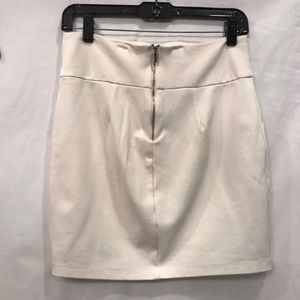 Bebe White Body-con Miniskirt with Zipper